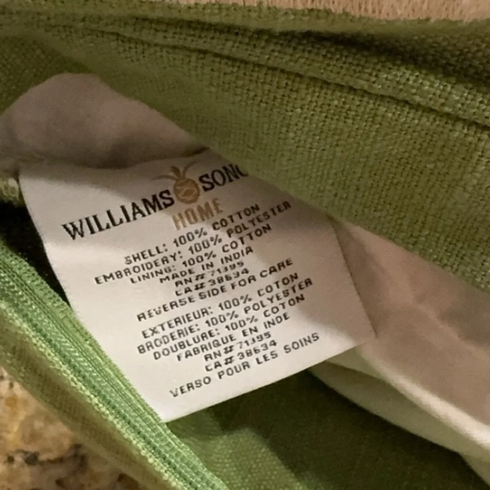 Williams Sonoma Interlock Geometric Greek Key Green‎ Pillow Cover 20x20